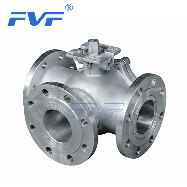 Stainless Steel L Port 3Way Ball Valve With Mounting Pad J&O Fluid