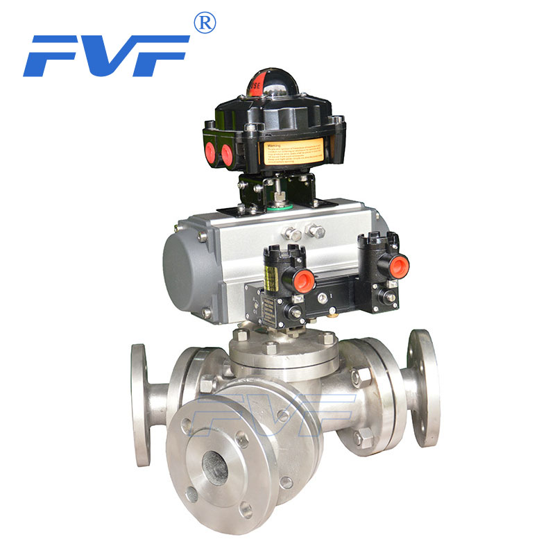 Stainless Steel Pneumatic 135 Degree Y Type 3Way Ball Valve J&O Fluid Control Co., Limited.