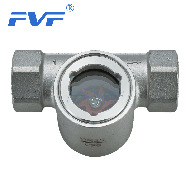 Stainless Steel Threaded Eccentric Sight Water Flow Indicator With